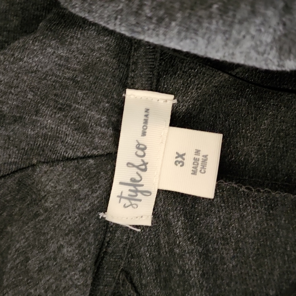 Gray Cowl Neck Tunic Top 3X Plus Size Cozy Knit Long Flowy Loungewear Charcoal - Picture 13 of 16
